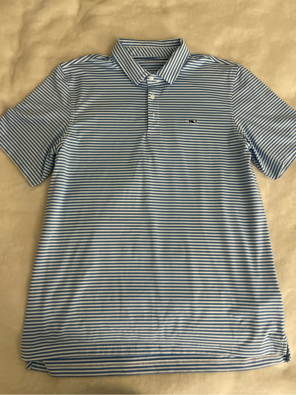 Vineyard Vines- Men’s Light Blue & White Striped Polo